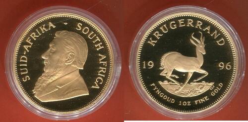 Südafrika South Africa 1 Unze Gold 1996 Krügerrand proof with capsule no box no coa