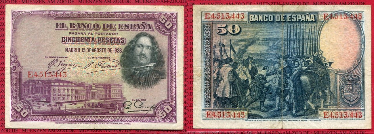 1928 SPAIN 50 PESETAS