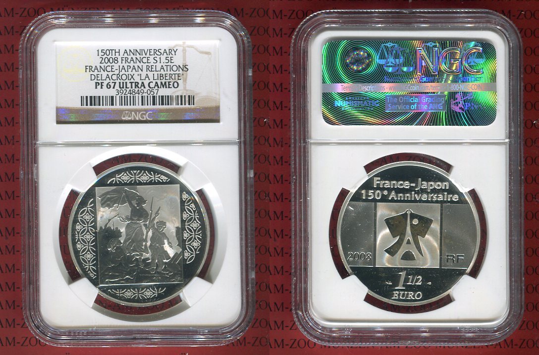 Frankreich 1,50 Euro Silbergedenkmünze 2008 150th