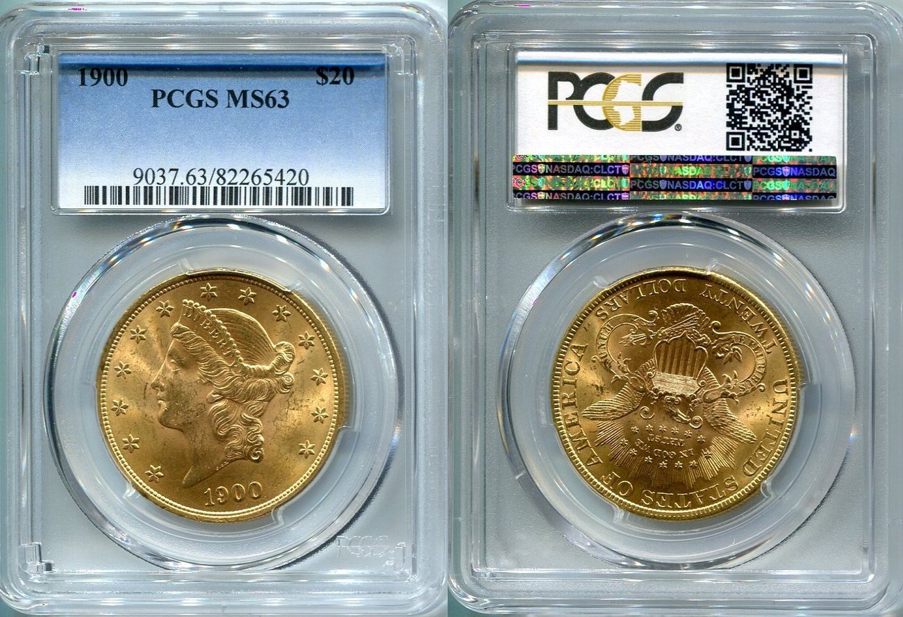 USA 20 Dollars Gold 1900 Liberty Double Eagle Frauenkopf USA MS 63 PCGS ...