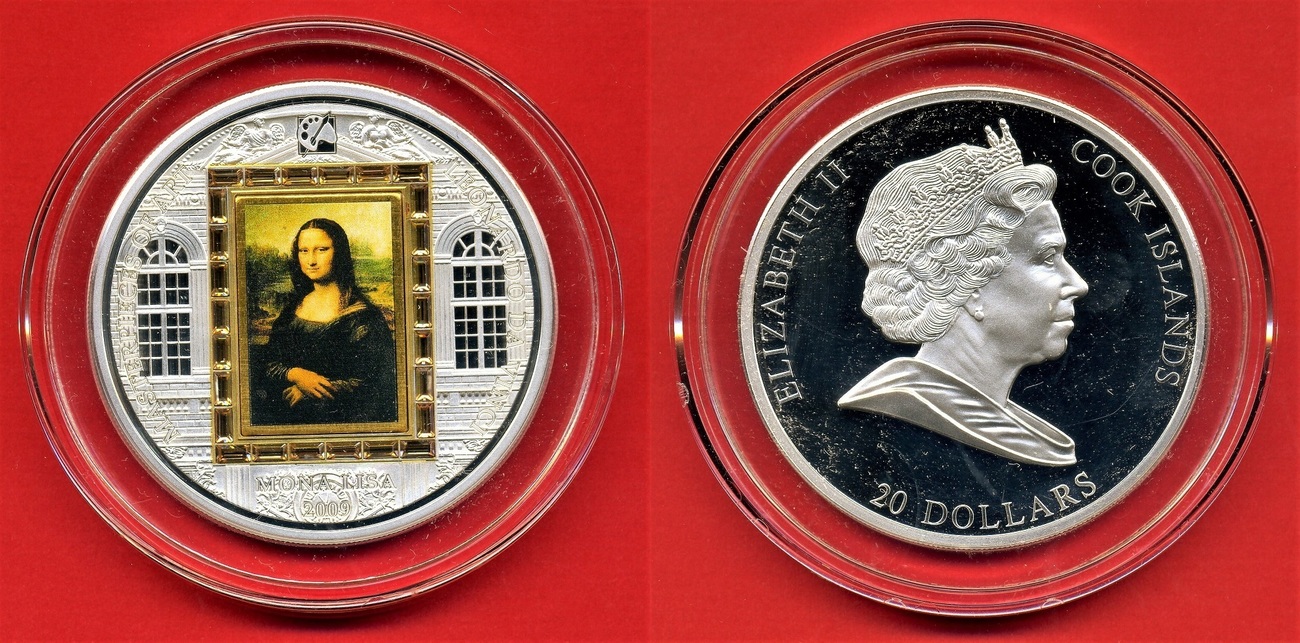 Cook Islands 20 Dollars 2009 Meisterwerke der Kunst - Mona Lisa von