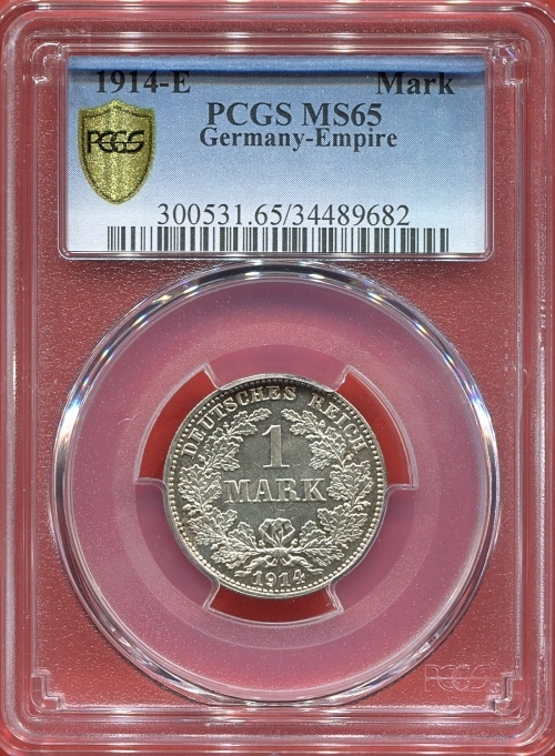 Germany-Empire 1 Mark 1914-E Deutsches Kaiserreich Kursmuenze PCGS