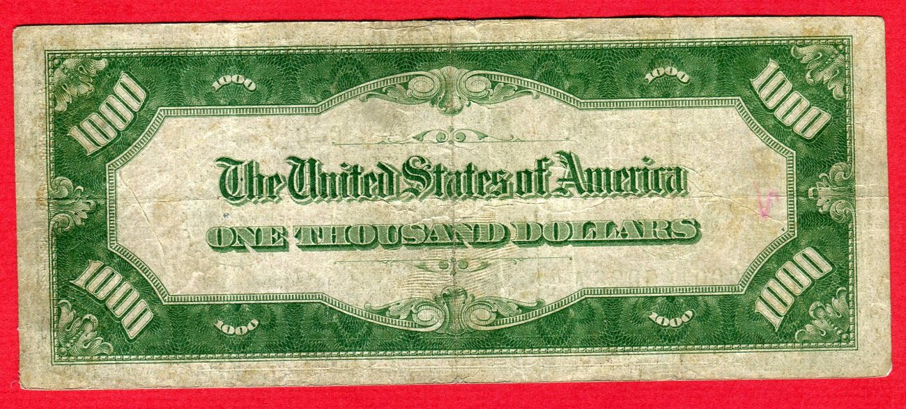 1000 Dollar 1934 Usa Federal Reserve Bank Note One Thousand 1000 Dollar 1934 Usa Federal Reserve Bank Note One Thousand Dollars Bill G00