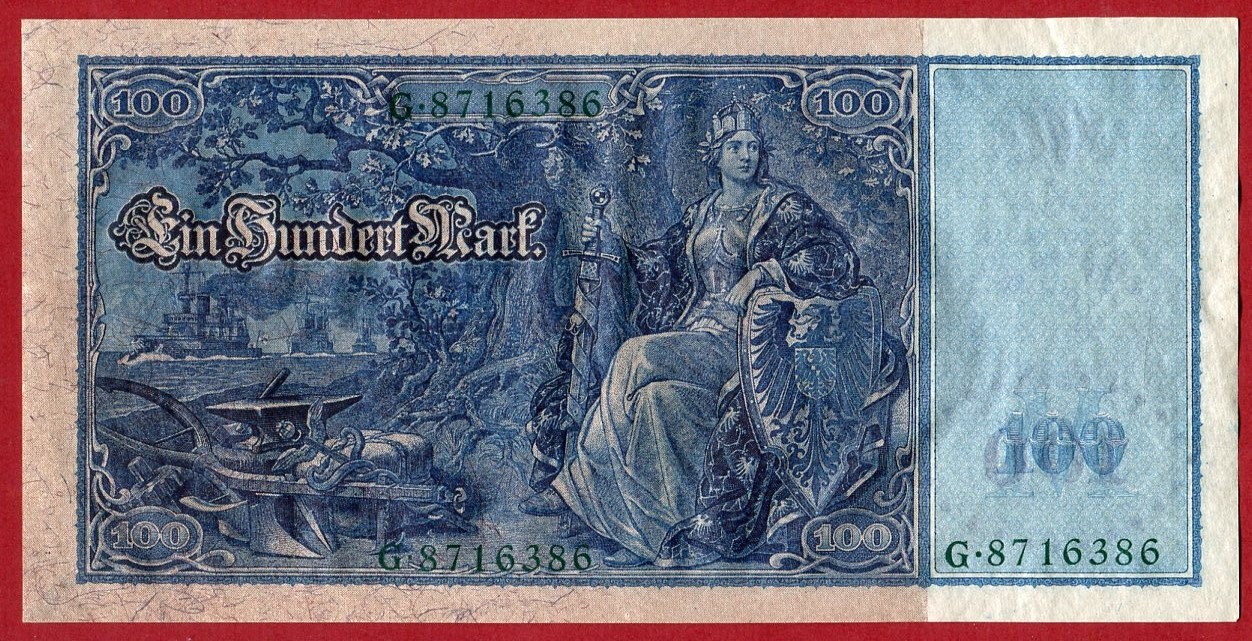GERMANY REICHSBANKNOTE 100 MARK 1910 
