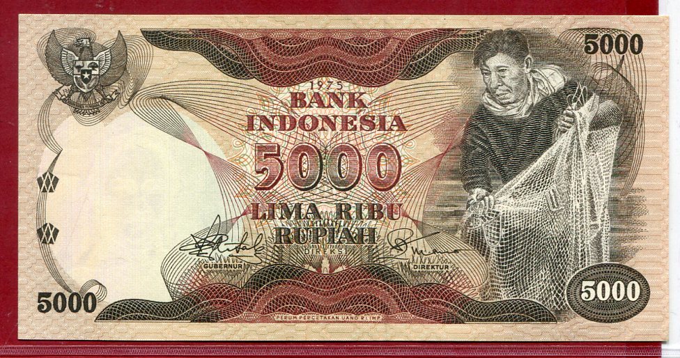 Indonesien 5000 Rupiah Rupees 1975 Bank of Indonesia unc  MAShops