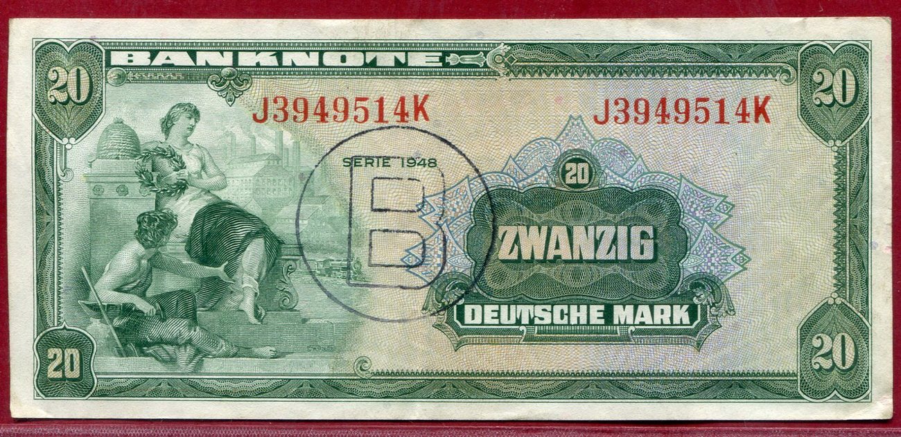Bundesrepublik Deutschland Berlin 20 DM Deutsche Mark 1948 