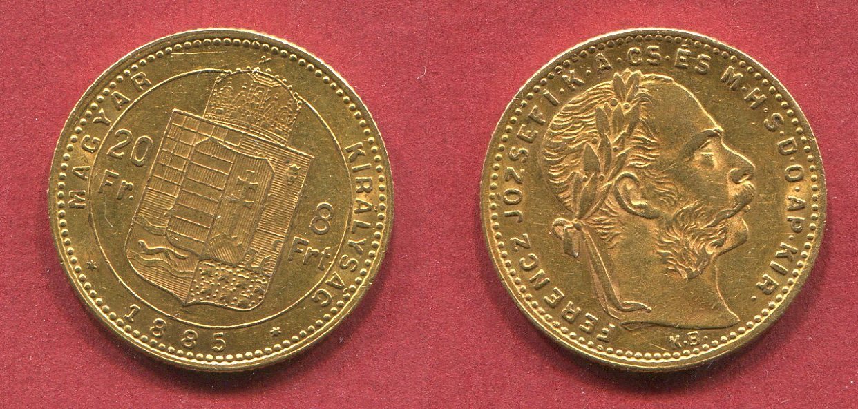 Österreich Ungarn 20 Fr. 8 Forint Goldmünze keine NP ...