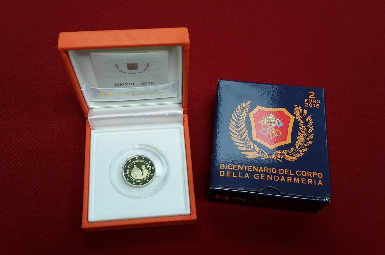 Vatikan 2 Euro Gedenkmünze 2016 Gendarmeriekorps Proof with original ...