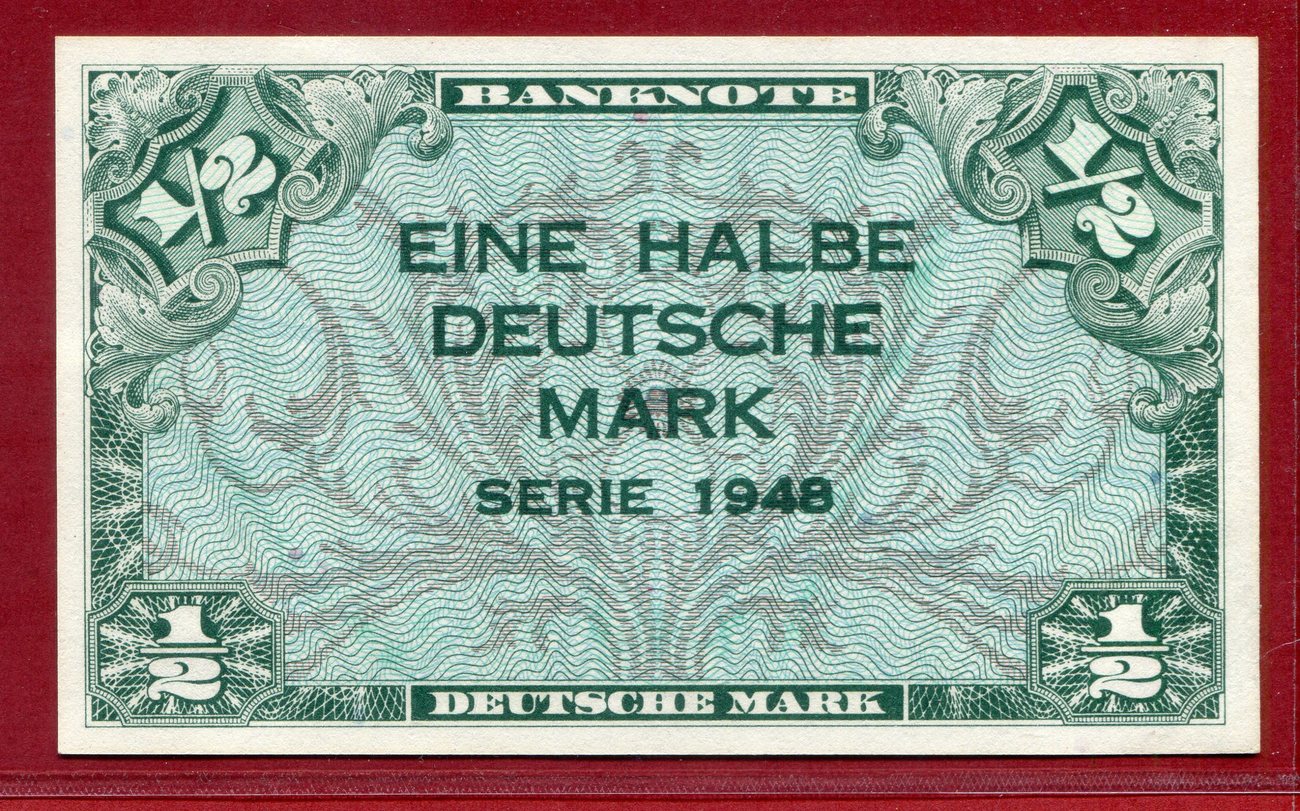 Bundesrepublik Deutschland Western Germany 1 2 DM Deutsche Mark 1948 