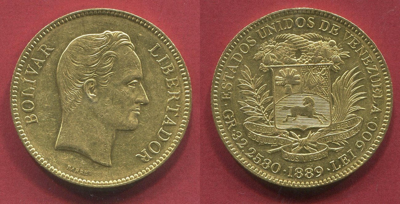 Venezuela 100 Bolivares 18889 Simon Bolivar USA AU edgenick rev. | MA-Shops