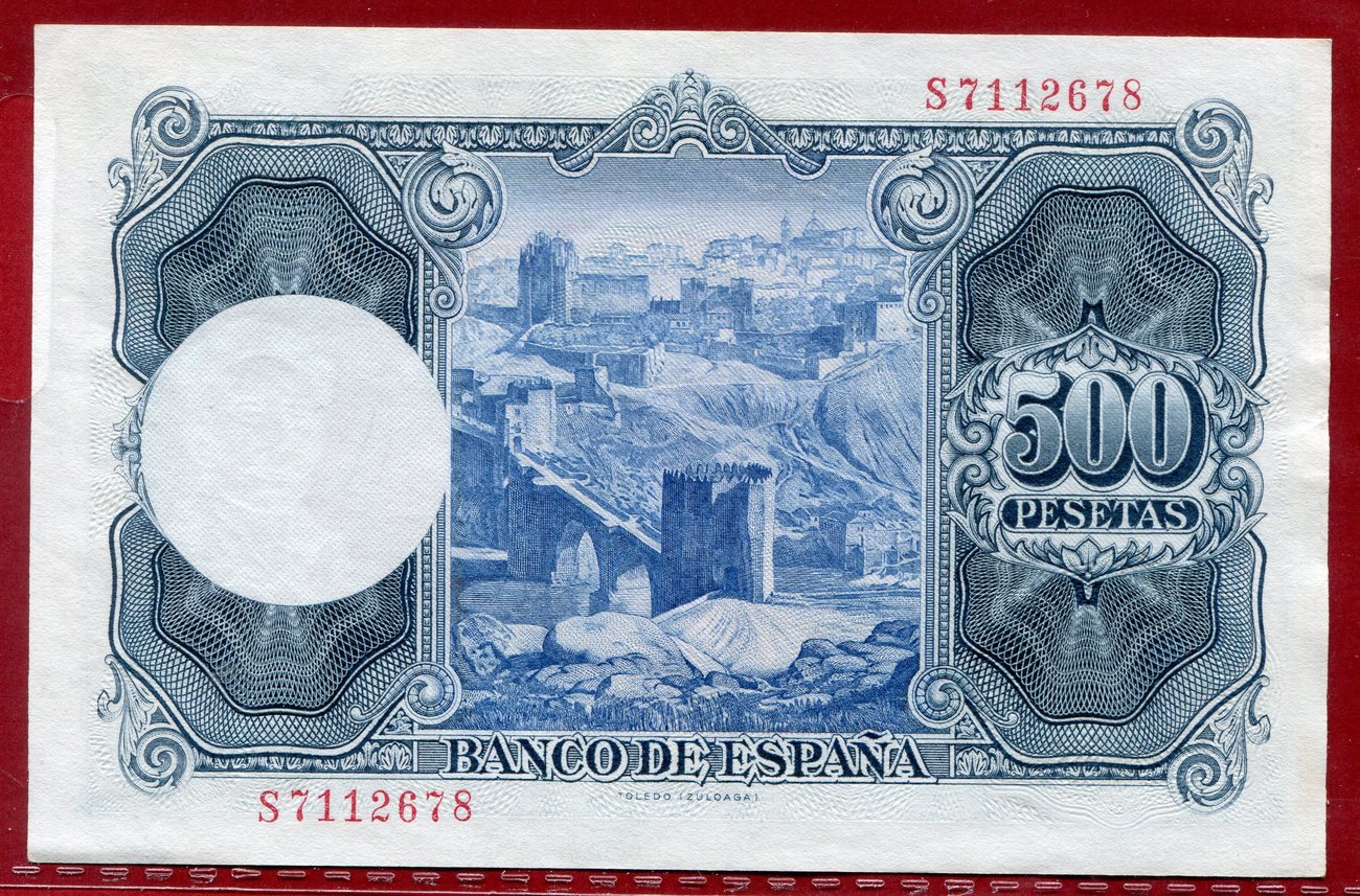 Spain banknote P148a 500 Pesetas 22.7.1954 F-VF    We Combine 