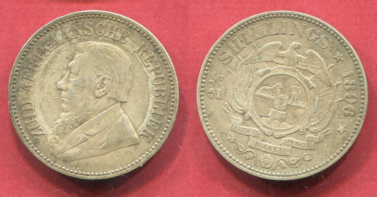 Süd Afrika Republik 2 1/2 Shilling Shillings 1896 Half Crown Ohm Krüger ...