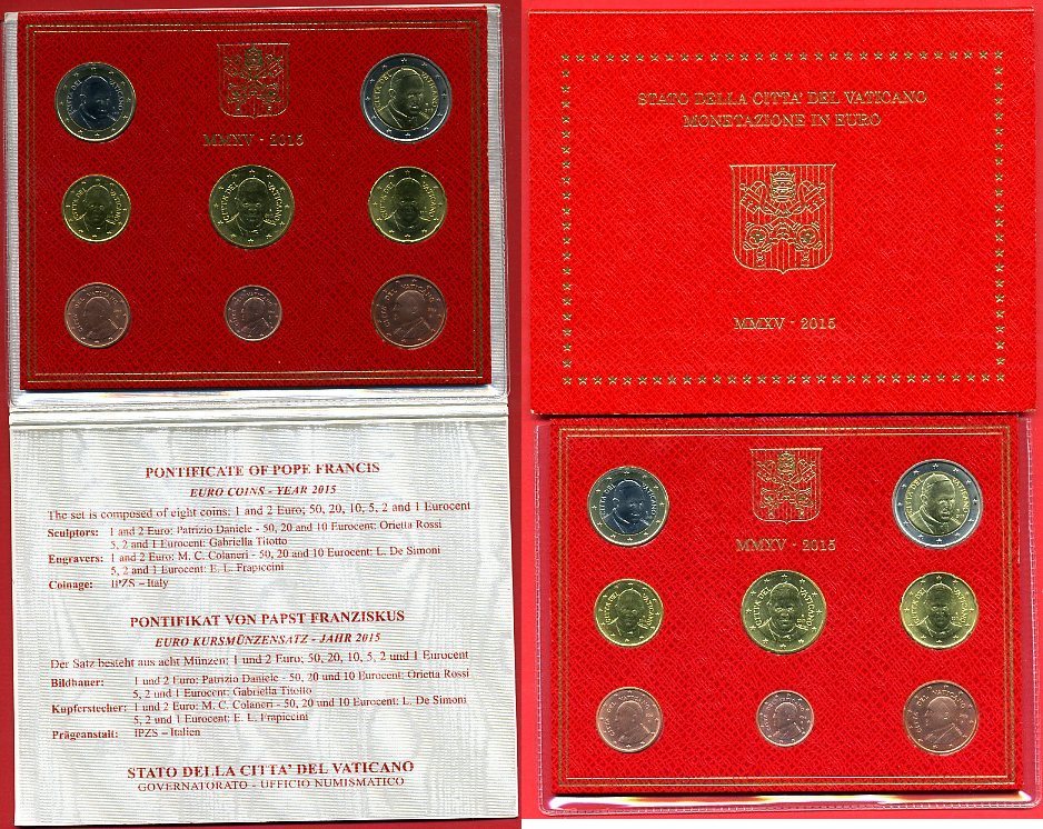 Kms Euro 3 15 Vatikan Papst Franziskus Unc Orig Folder Ma Shops