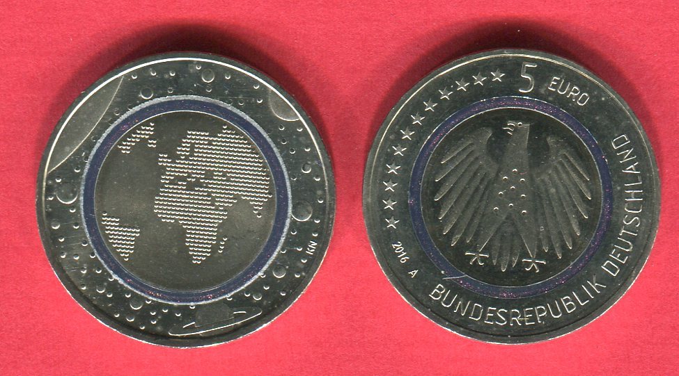 Bundesrepublik Deutschland 5 Euro Munze 16 A Blauer Planet Erde Pragestatte A Berlin Bu With Capsule Ma Shops