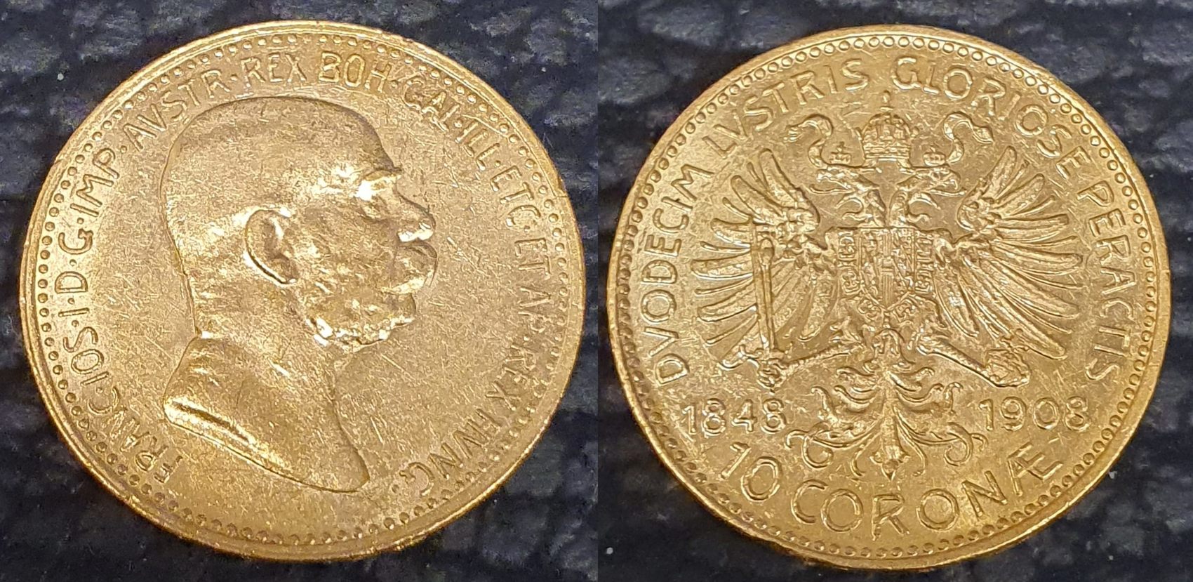 Österreich 10 Kronen Corona 1908 Franz Josef I. 60. Regierungsjubiläum