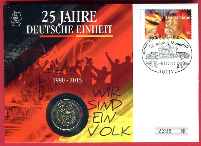 25 Jahre Wir Sind Ein Volk 2 Euro Münze