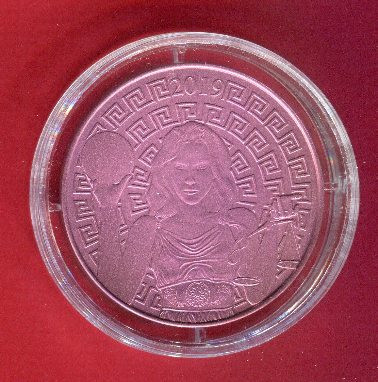 Salomonen 1 Dollar Farbmünze 2019 Titanium - Themis - Tochter des ...