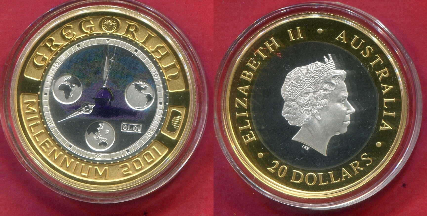 Australien Australia 20 Dollars Bi Metallic Gold Silver 2001