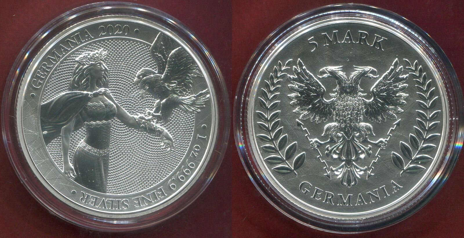 Germania Mint 5 Mark Unze 2020 Germania Eagle - Adler - 1 oz Silver BU