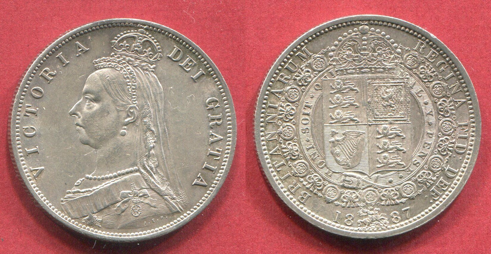 再×14入荷 【イギリス帝国銀貨】Queen Victoria Half Crown 1887