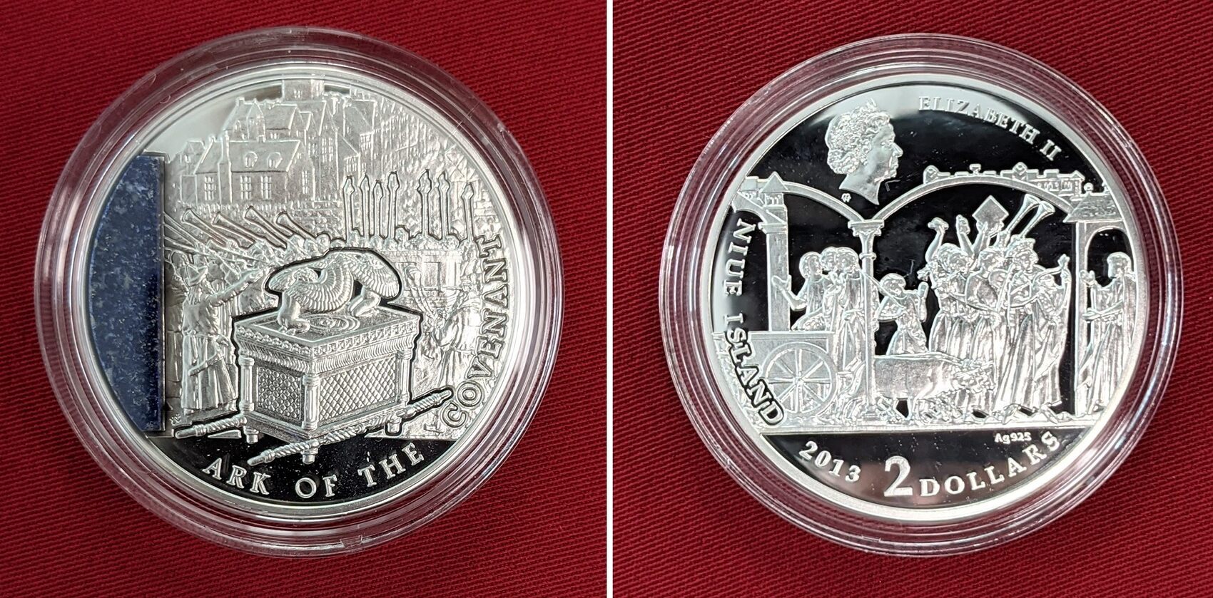 Niue Islands 2 Dollars Silbermünze 2013 Ark of the Covenant - 2 OZ