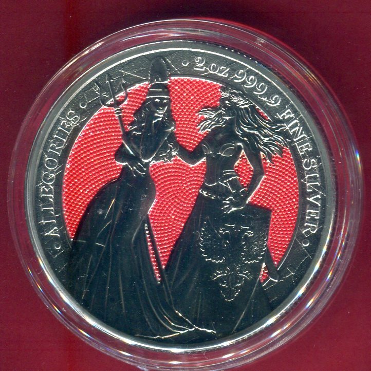 Deutschland 10 Mark 2 Unzen Silber & Farbauflage 2019 The Allegories