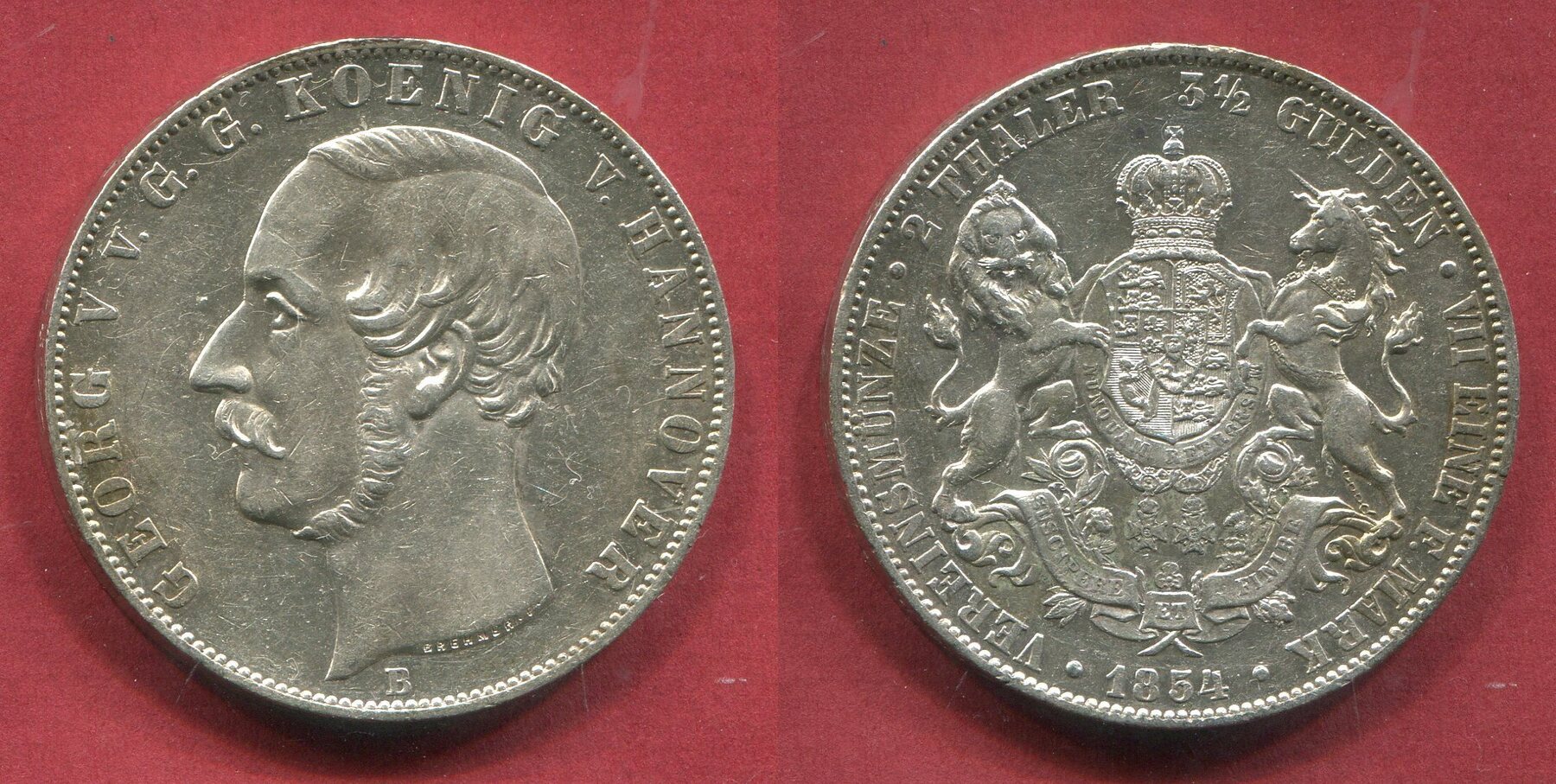 Hannover Königreich 2 Taler Doppeltaler 1854 Georg V. Doppelter ...