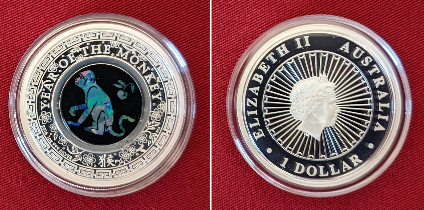Australian LUNAR 銀貨　申年　2016 Australian Silver Lunar Series 2016 - Year of the Monkey - 1 oz
