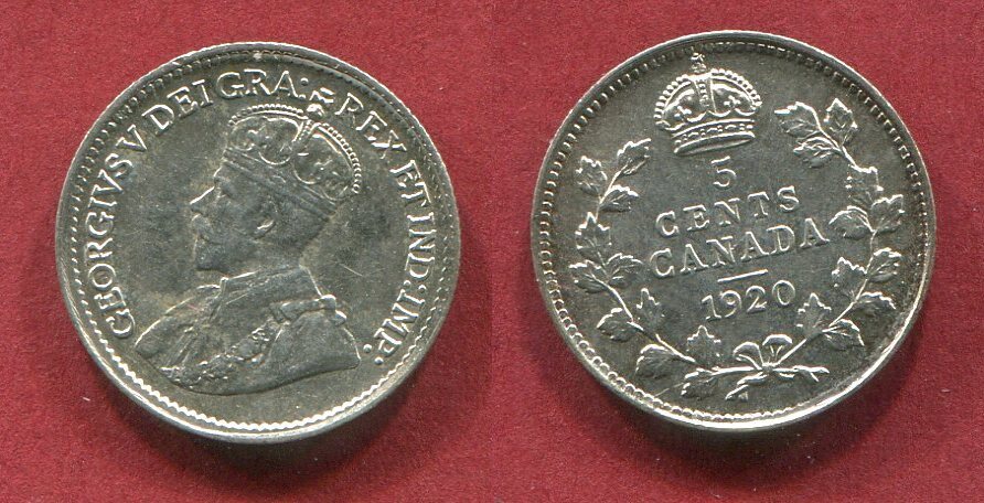 kanada-canada-5-cents-1920-george-v-2-years-type-usa-au-unc