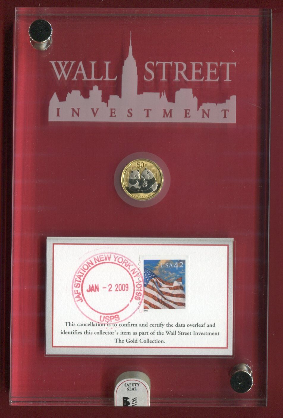 China 50 Yuan 1/10 Unze Gold teilplatiniert 2009 Panda - Wallstreet