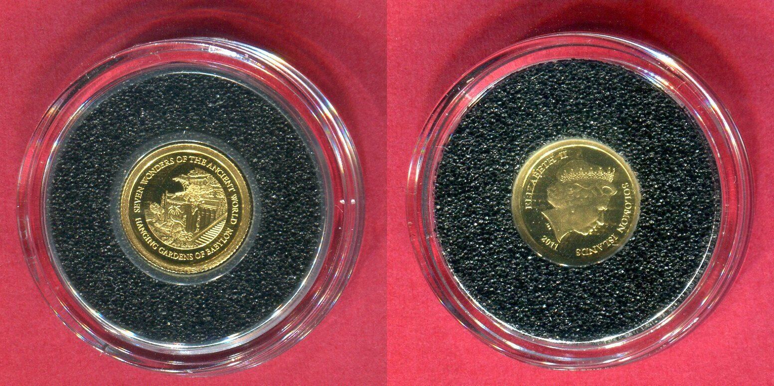 Solomon Islands 5 Dollars Minigoldmünze 2011 Die sieben Weltwunder