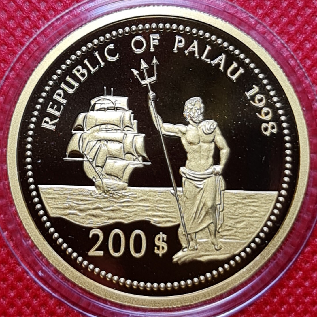Palau Inseln Islands 200 Dollars Farbmünze Gold 1 Unze 1998 Marine Life