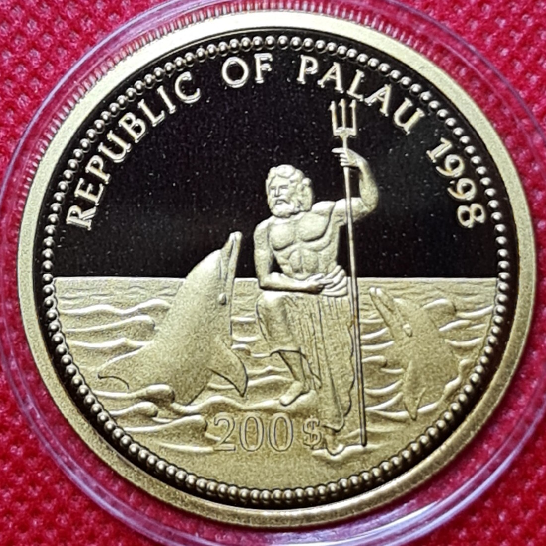 Palau Inseln Islands 200 Dollars Farbmünze Gold 1 Unze 1998 Marine Life