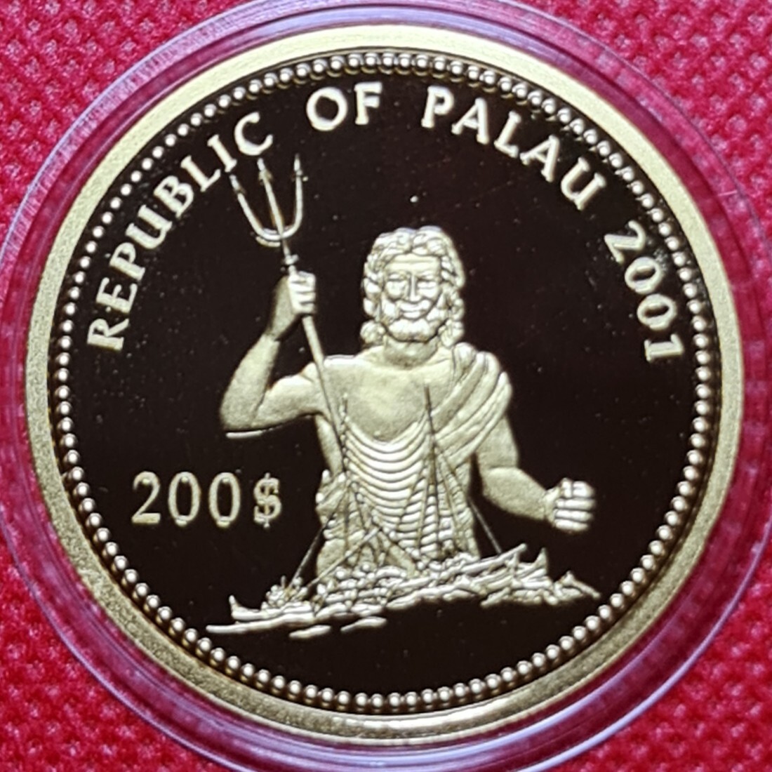 Palau Inseln Islands 200 Dollars Farbmünze Gold 1 Unze 2001 Marine Life