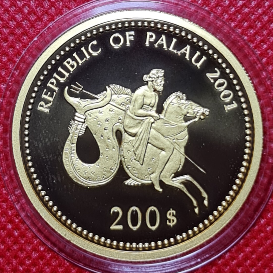 Palau Inseln Islands 200 Dollars Farbmünze Gold 1 Unze 2001 Marine Life
