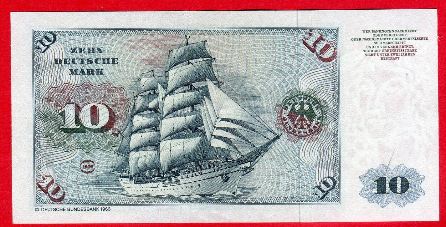 10x 10 DM Geldscheine (Reproduktion) – Deutsche Mark 1980, Mit Banderole, Für Sammlung & Film