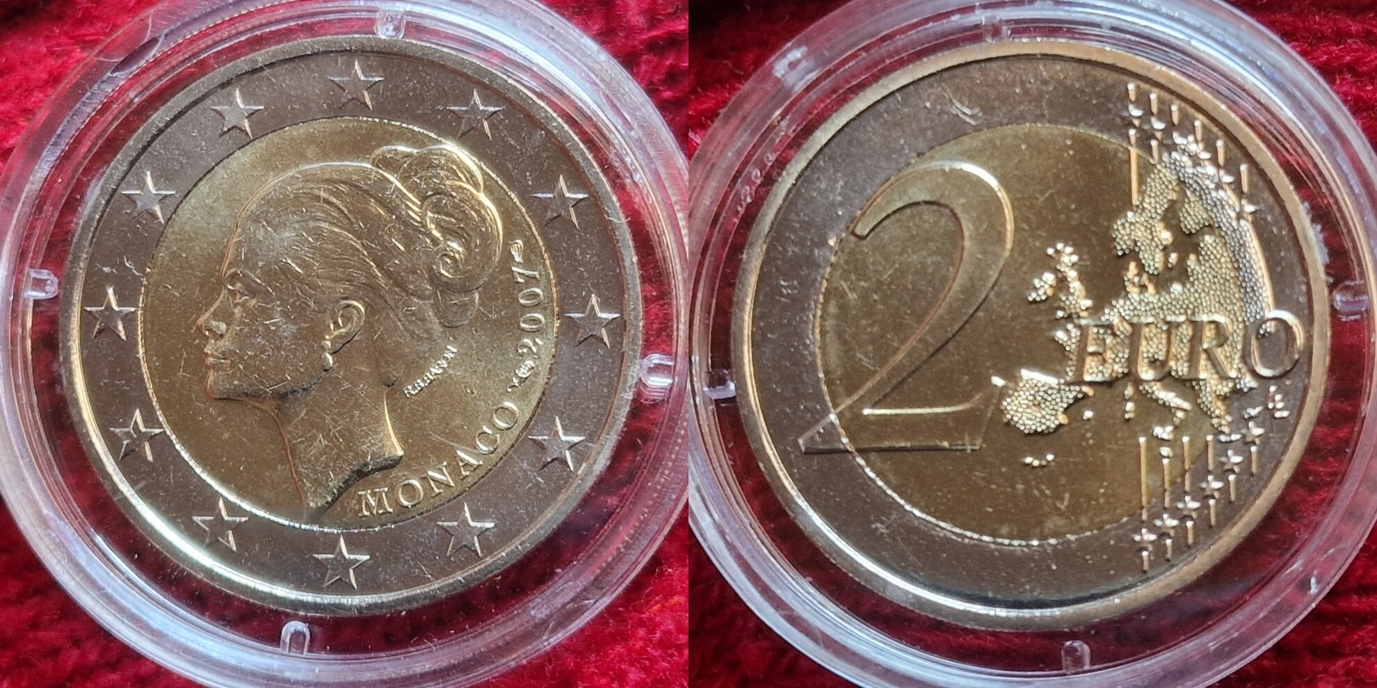 Monaco 2 Euro Gedenkm nze 2007 Grace Kelly OVP Unc With Capsule Box 