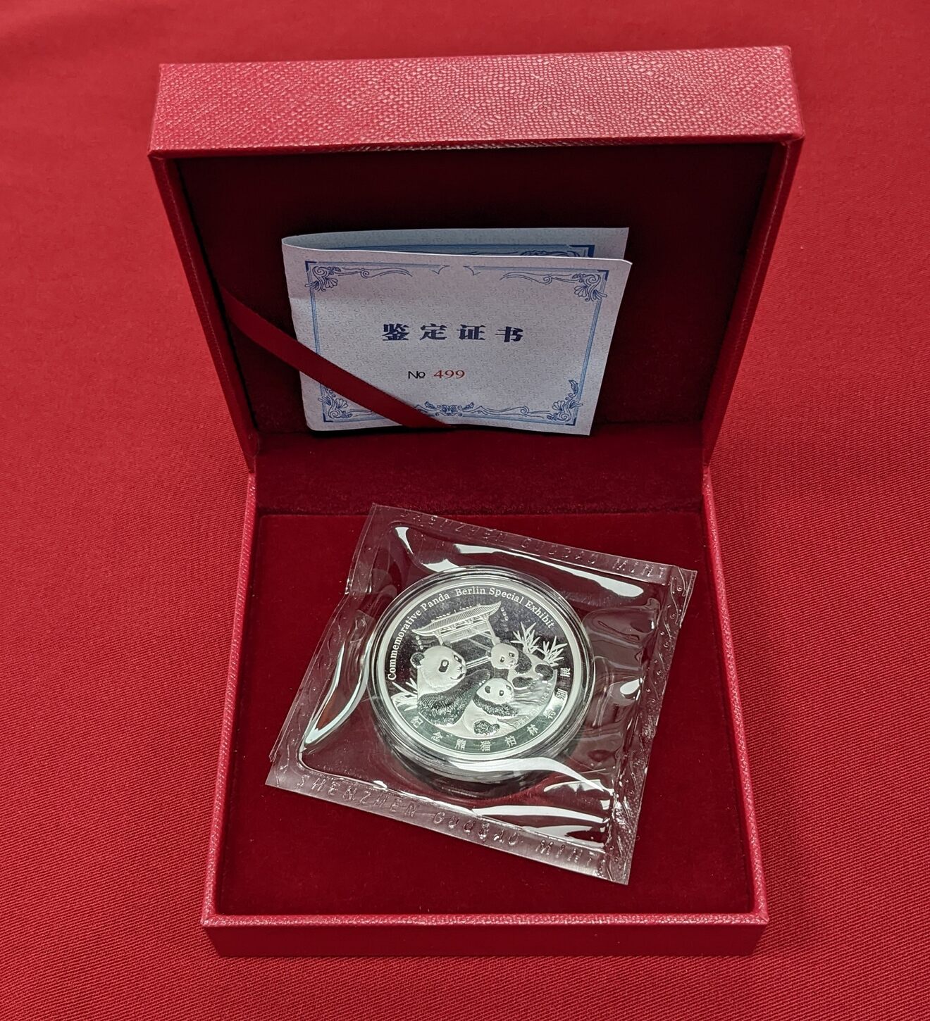 China Silbermedaille 2020 World Money Fair Berlin Commemorative Panda