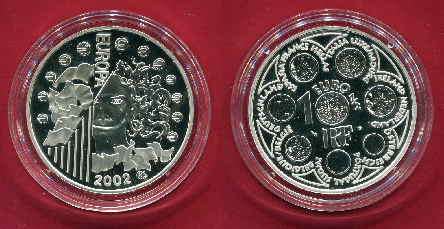 Frankreich 1 50 Euro Silberm nze 2002 W hrungsunion Proof In Capsule 