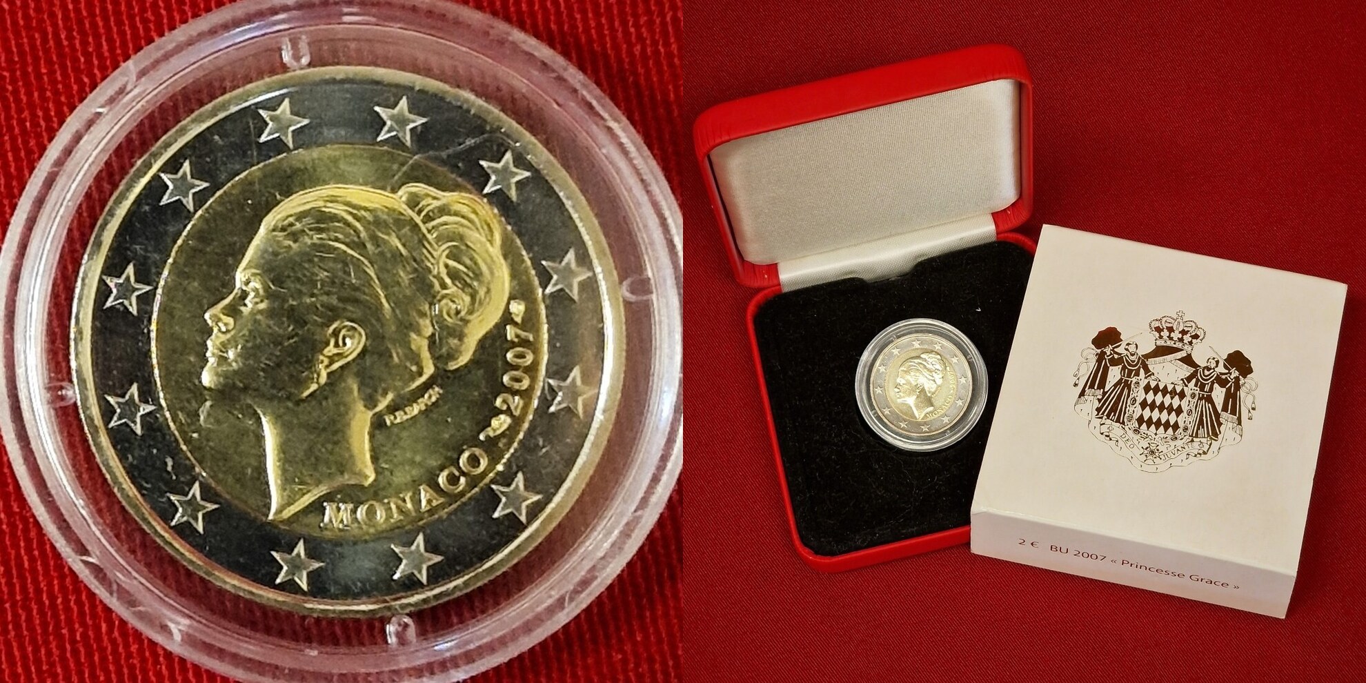 Monaco 2 Euro Gedenkm nze 2007 Grace Kelly OVP Unc With Capsule Box 