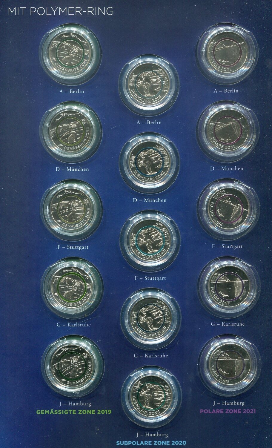 Bundesrepublik Deutschland 30 x 5 Euro Münzen alle Prägestätten 2016