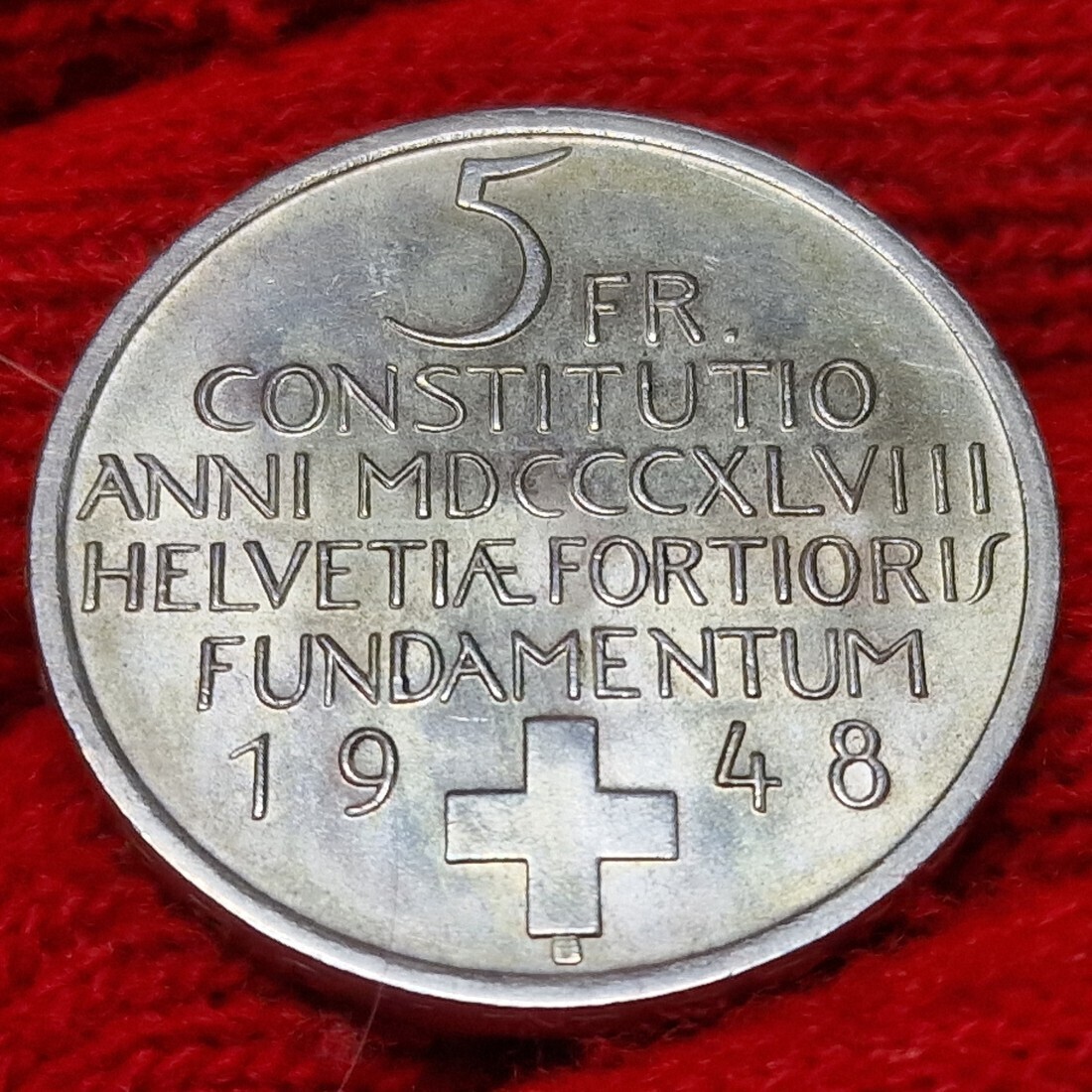 Schweiz Switzerland 5 Franken Liber 1948 100 Jahre Schweizerischer ...