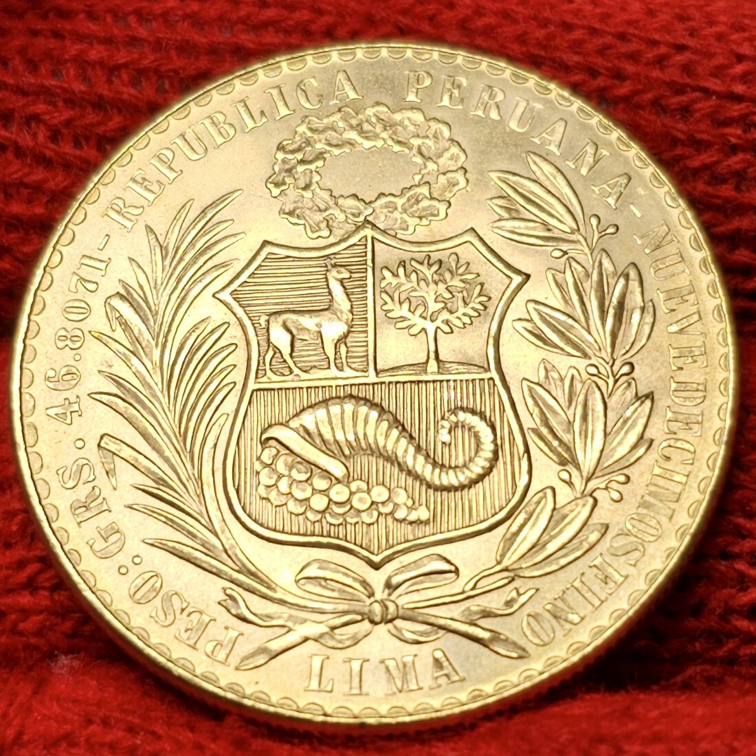 Peru 100 Soles Gold 1965 Lima Libertad Liberty Kl. Auflage Mintage 23.000  Uncirculated matte | MA-Shops