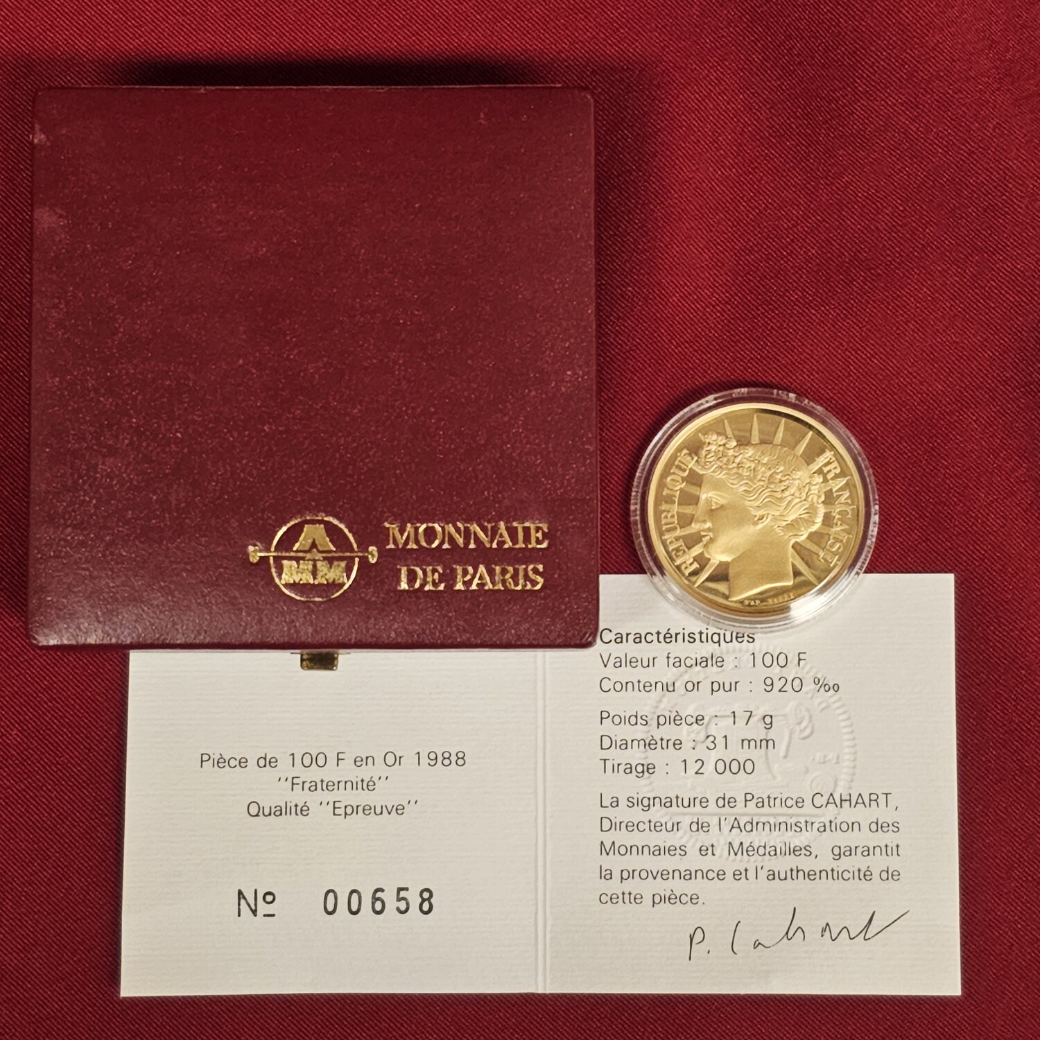 Piece 10 Francs 1987 Millenaire Capetien Valeur Frankreich France 5. Republik 10 Francs Gold 1987 1000 Jahre Kapetinger Millenaire  Capetien Proof with box and coa | MA-Shops