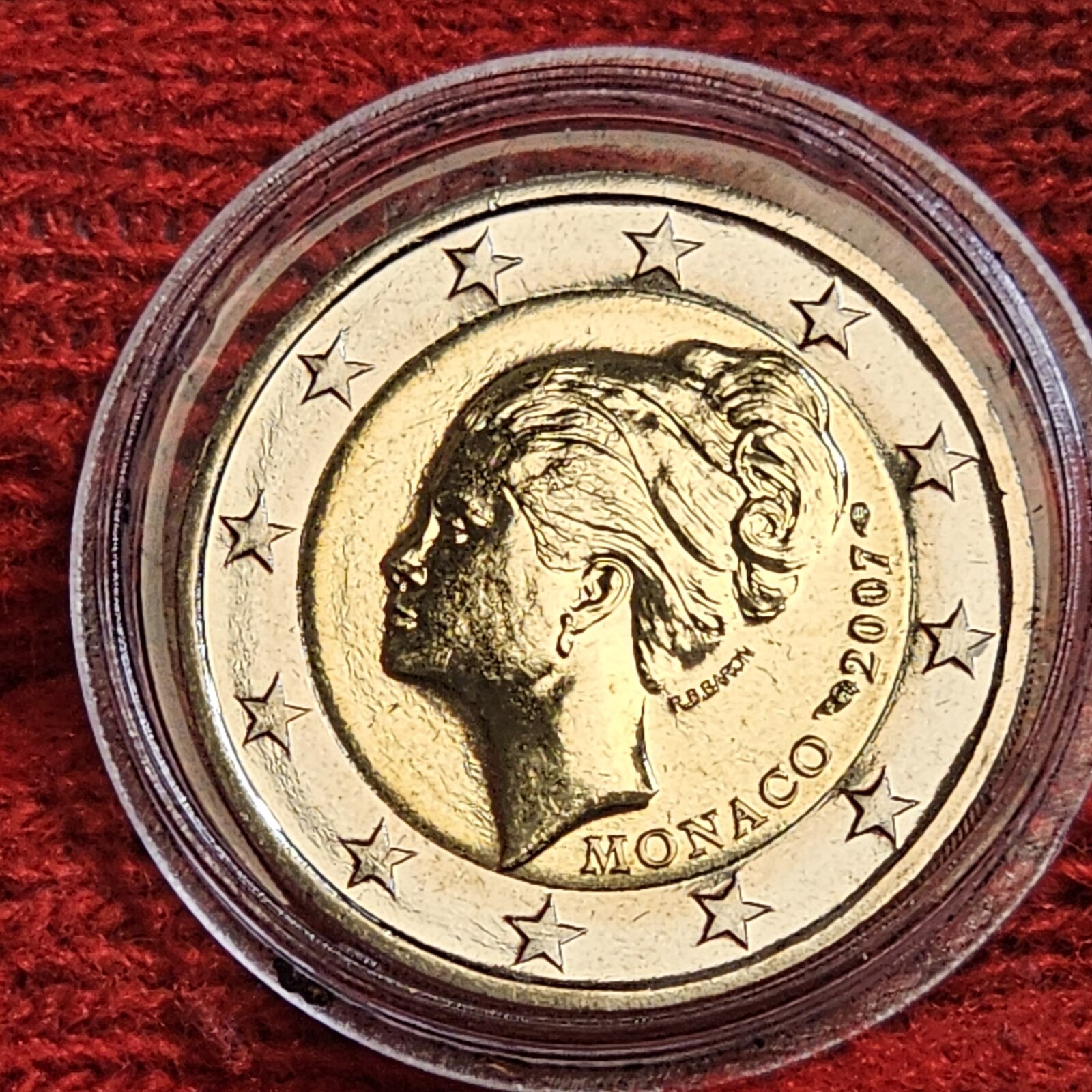 Monaco 2 Euro Gedenkmünze 2007 Grace Kelly OVP unc with capsule, box