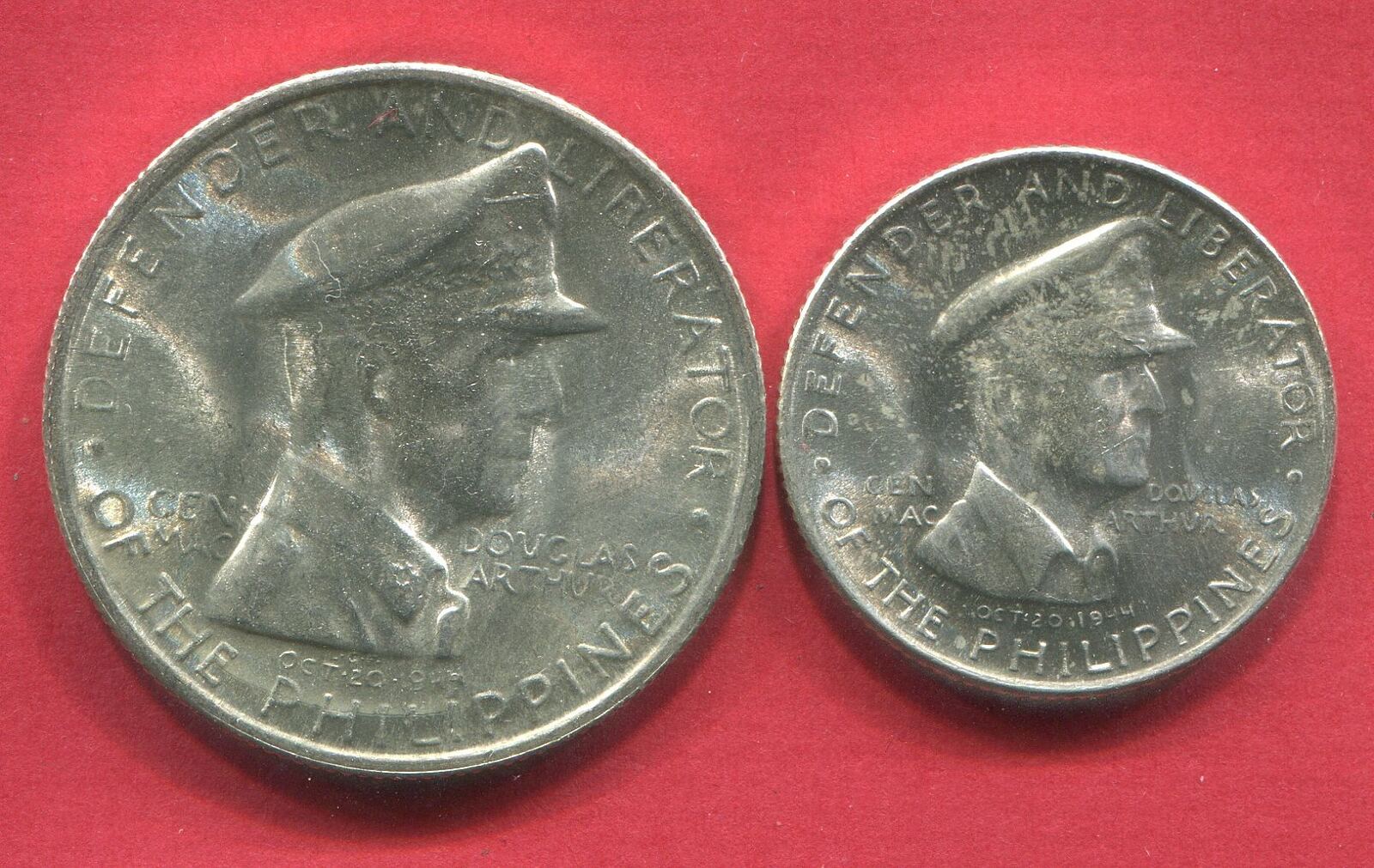 Philippinen Philippines 50 Centvos 1 Peso 1947 General Douglas MacArthur  Defender and Liberator Uncirculated | MA-Shops