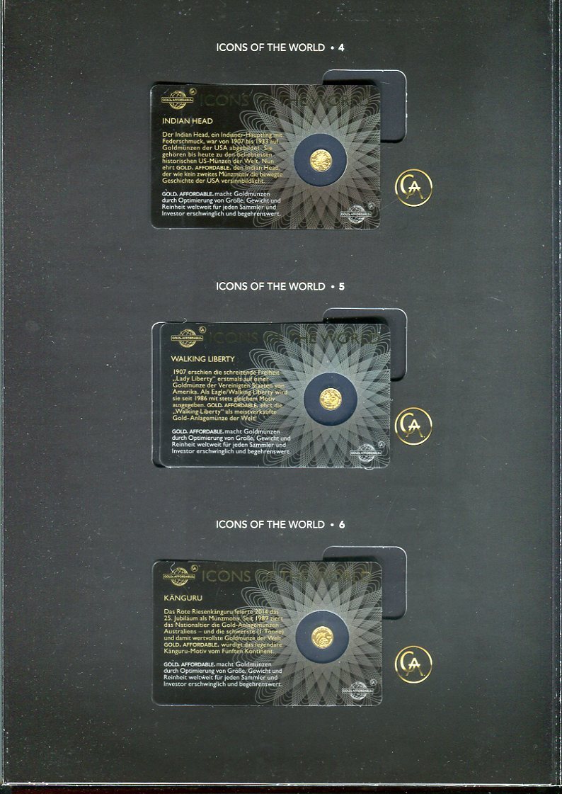 Ruanda, Rwanda 15 Minigoldmünzen - 1/200 Unze Gold 2017 / 2018 Icons of ...