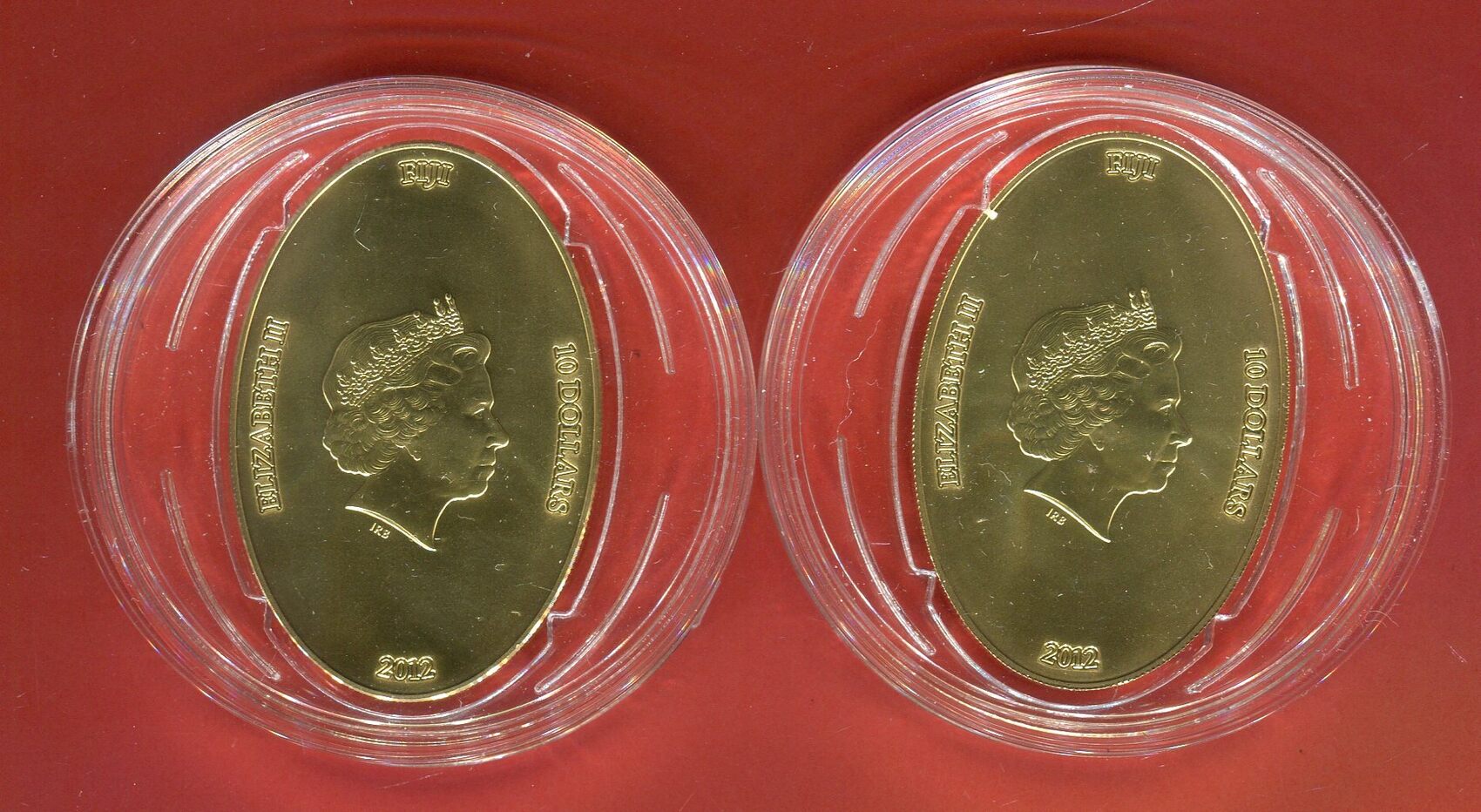 Republic of Fiji, Fidschi Inseln 2 x 10 Dollar ovale Silbermünzen - je ...