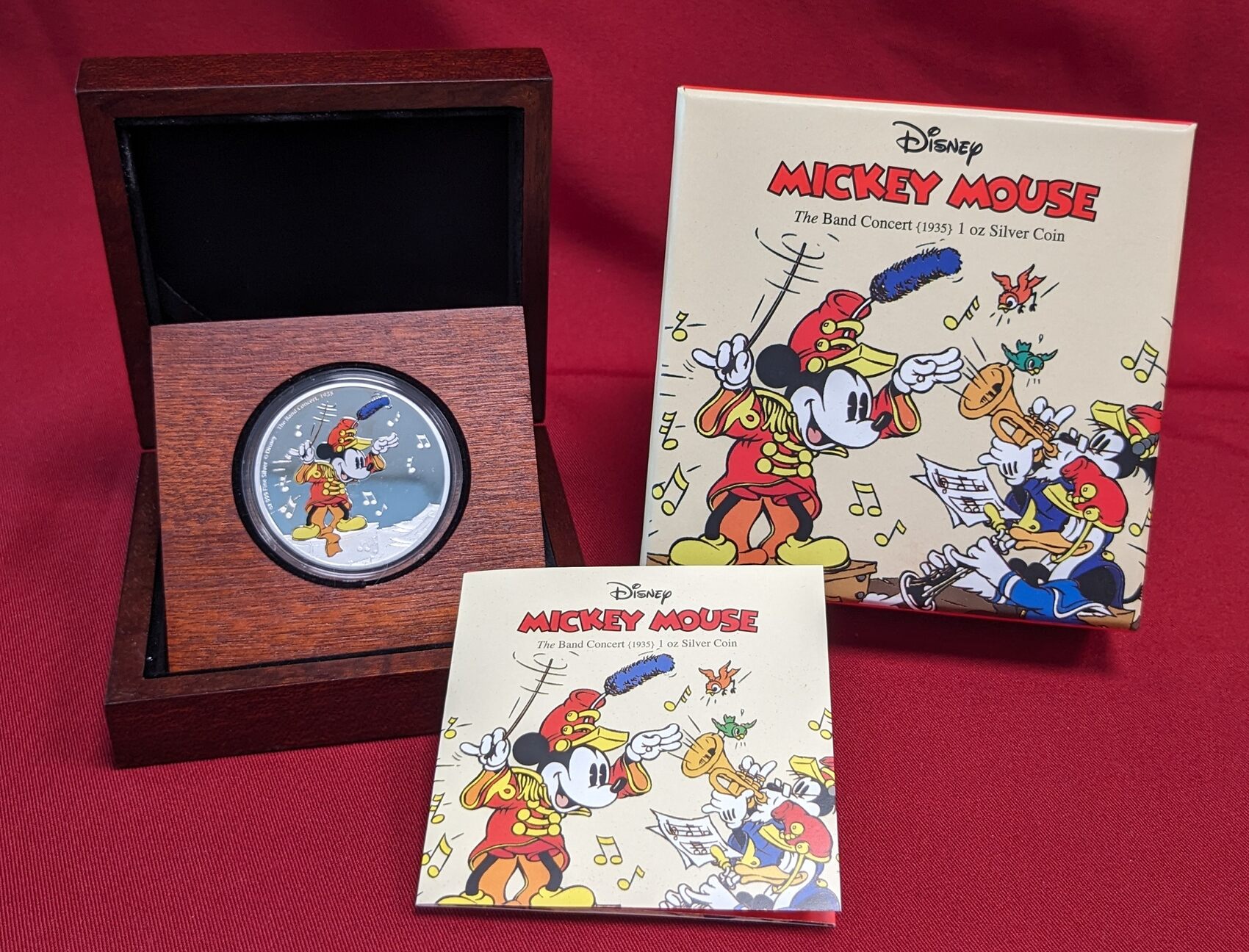 Niue Islands 2 Dollar Silbermünze 2016 Mickey Mouse - The Band Concert  (1935) - 1 oz Silver Coin Proof with original packaging