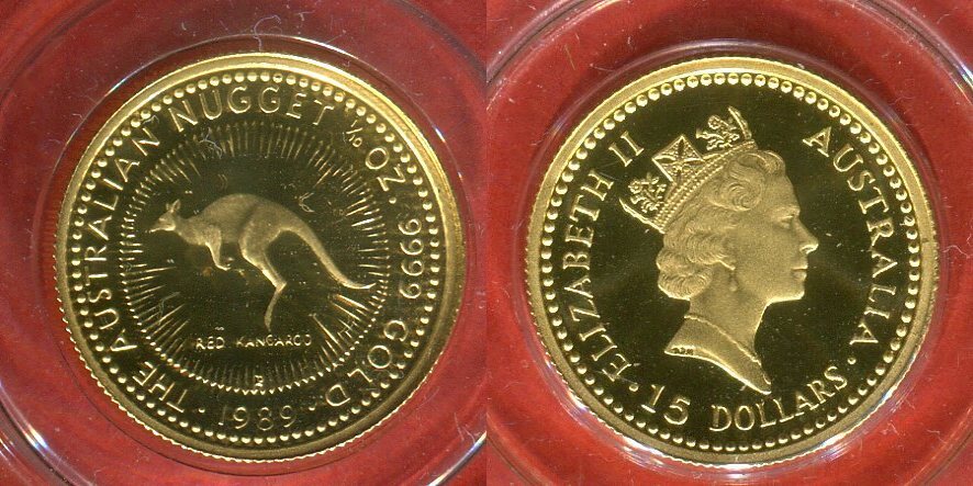 Australien 15 Dollar Goldmünze - Red Kangaroo 1989 The Australian ...